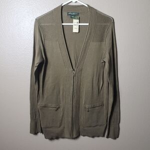 Eddie Bauer Field Zip Cardigan w/Pockets-Size M(NWT)